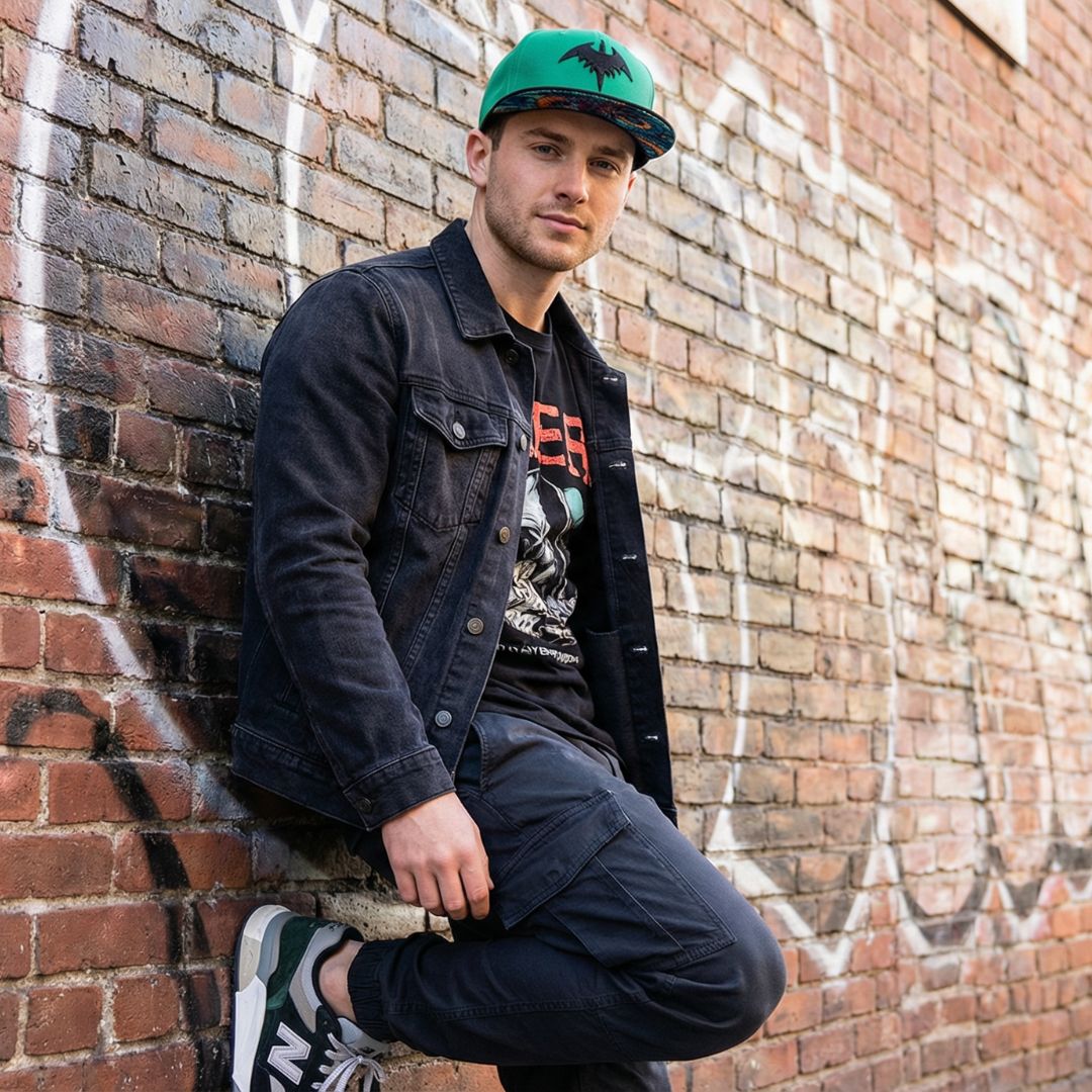 Casquette Snapback Dragon chinois - Vert/Noir