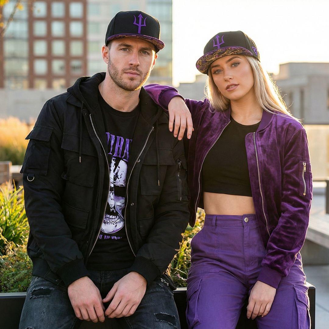 Gorra Hydra Snapback - Negra / Morada