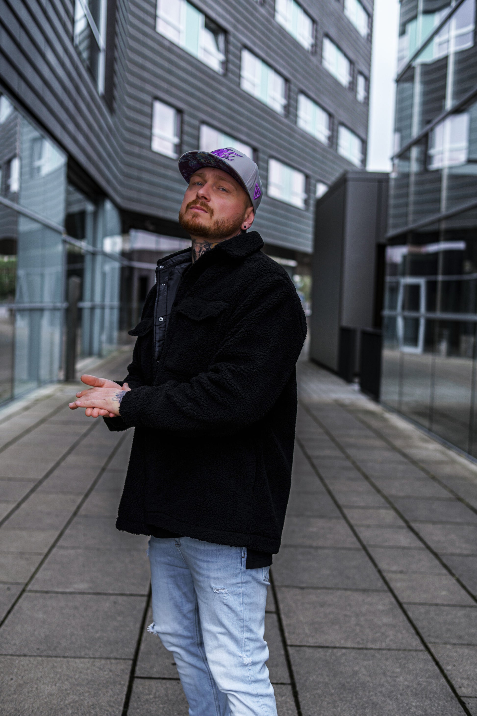 Purple Skull Snapback - Grey - Capiche Caps Snapback