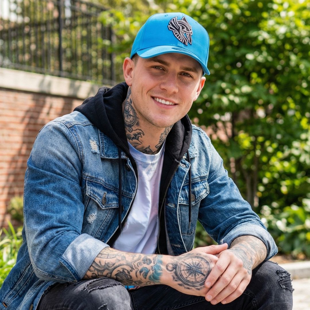 Njord Curved Baseball Cap - Blau