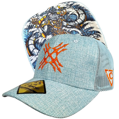 Casquette Trucker Robot Poseidon - Coton épais bleu clair
