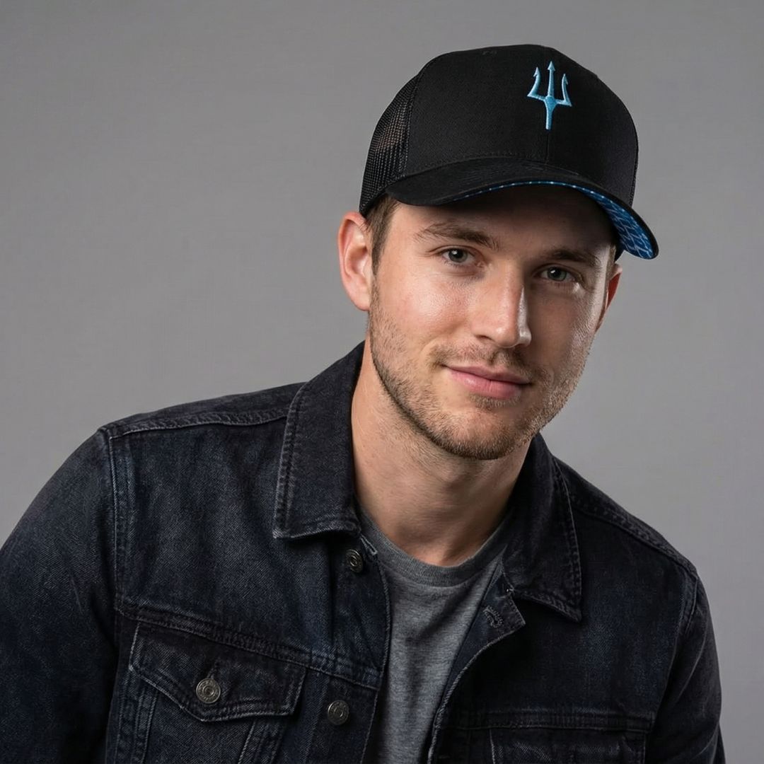 Clean Greek Poseidon Trucker Cap - Black