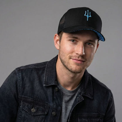 Clean Greek Poseidon Trucker Cap - Black