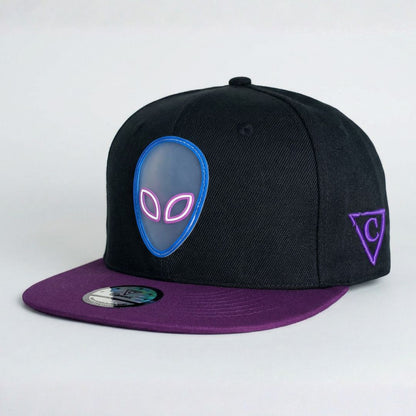 Snapback UFO Crash - czarna/fioletowa i przezroczysta guma 