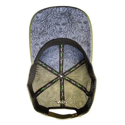 Clean griechische Medusa Trucker Kappe – Grün