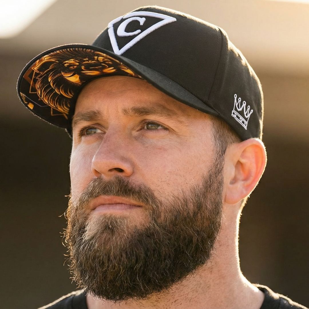 Mighty Lion Curved Baseball Cap - Black