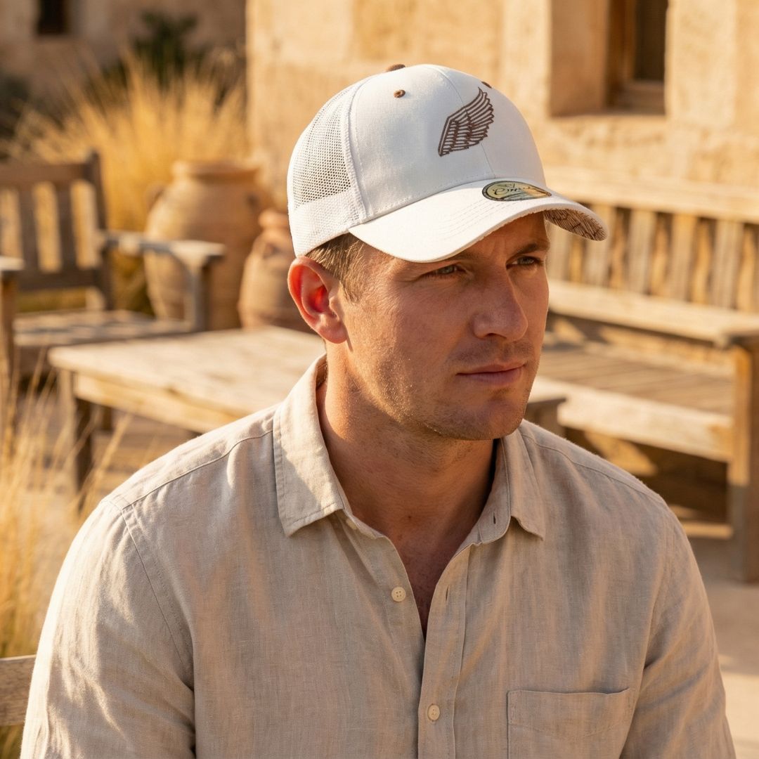 Cappellino Trucker Clean Greek Pegasus - Bianco