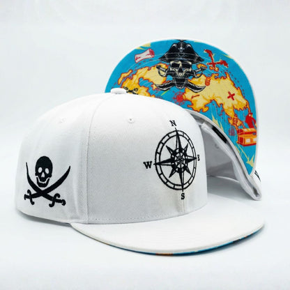 Treasure Map Snapback - White