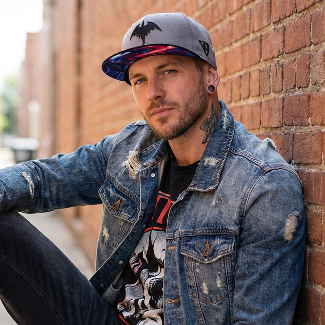 Fire Dragon Snapback - Grau/Schwarz