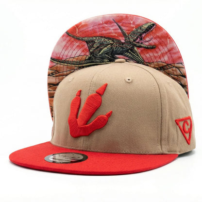 Dimorphodon Snapback - Beige/Red