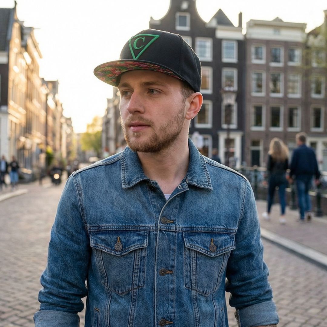 Tulip Field Snapback - Schwarz