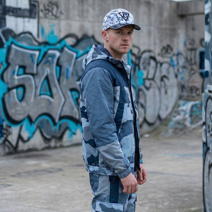 Grey Camo Curved Baseball Cap - Grey