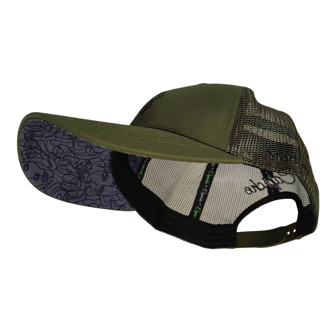 Clean griechische Medusa Trucker Kappe – Grün