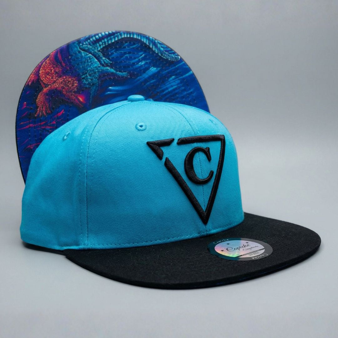 Krokodyl Snapback - niebieski/czarny