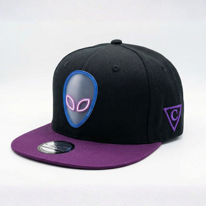 Snapback UFO Crash - czarna/fioletowa i przezroczysta guma 