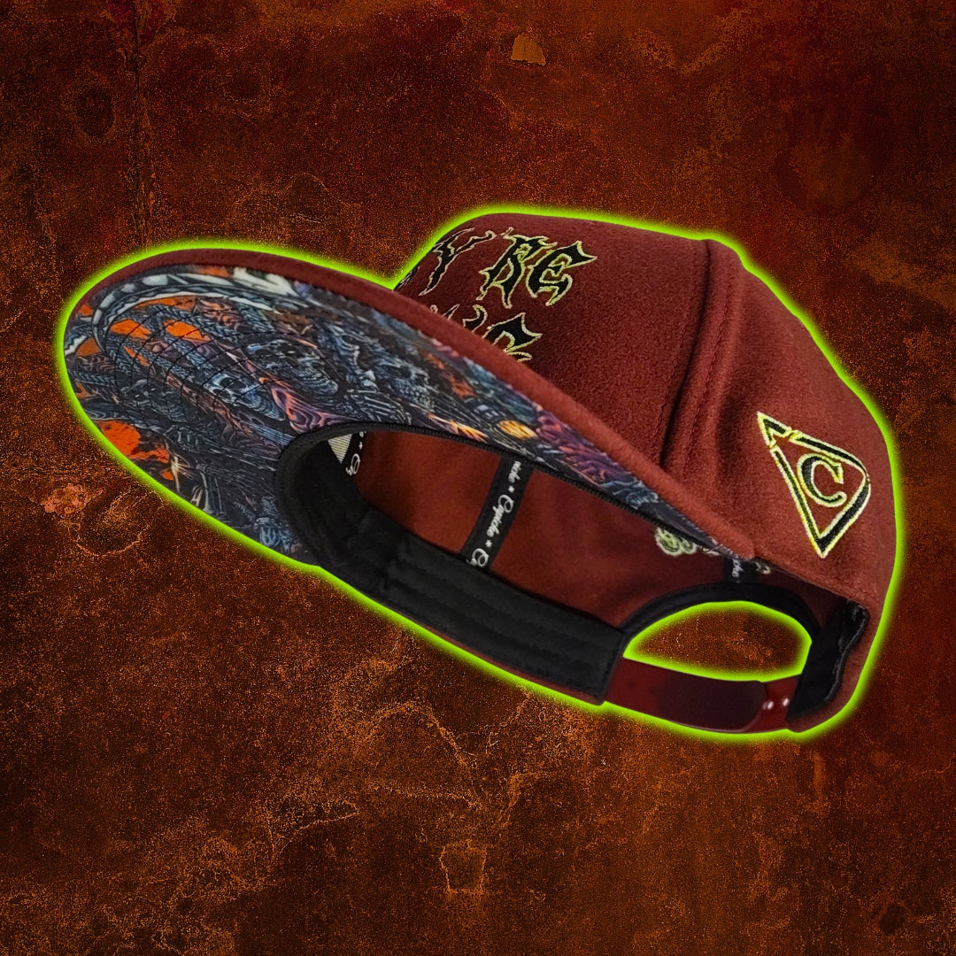 They're Coming Snapback - Rust Red Felt Fabric