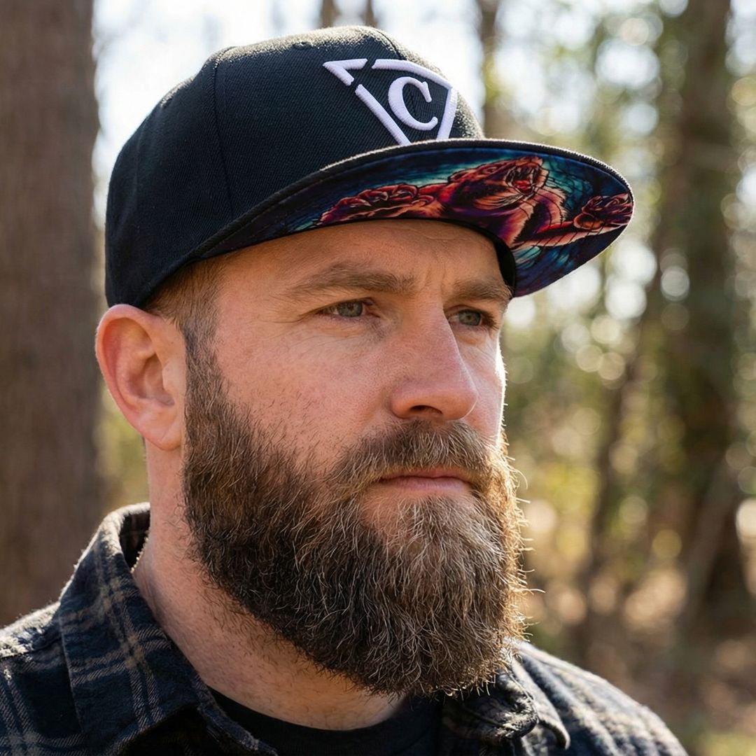 Cappellino con visiera Grizzly - Nero