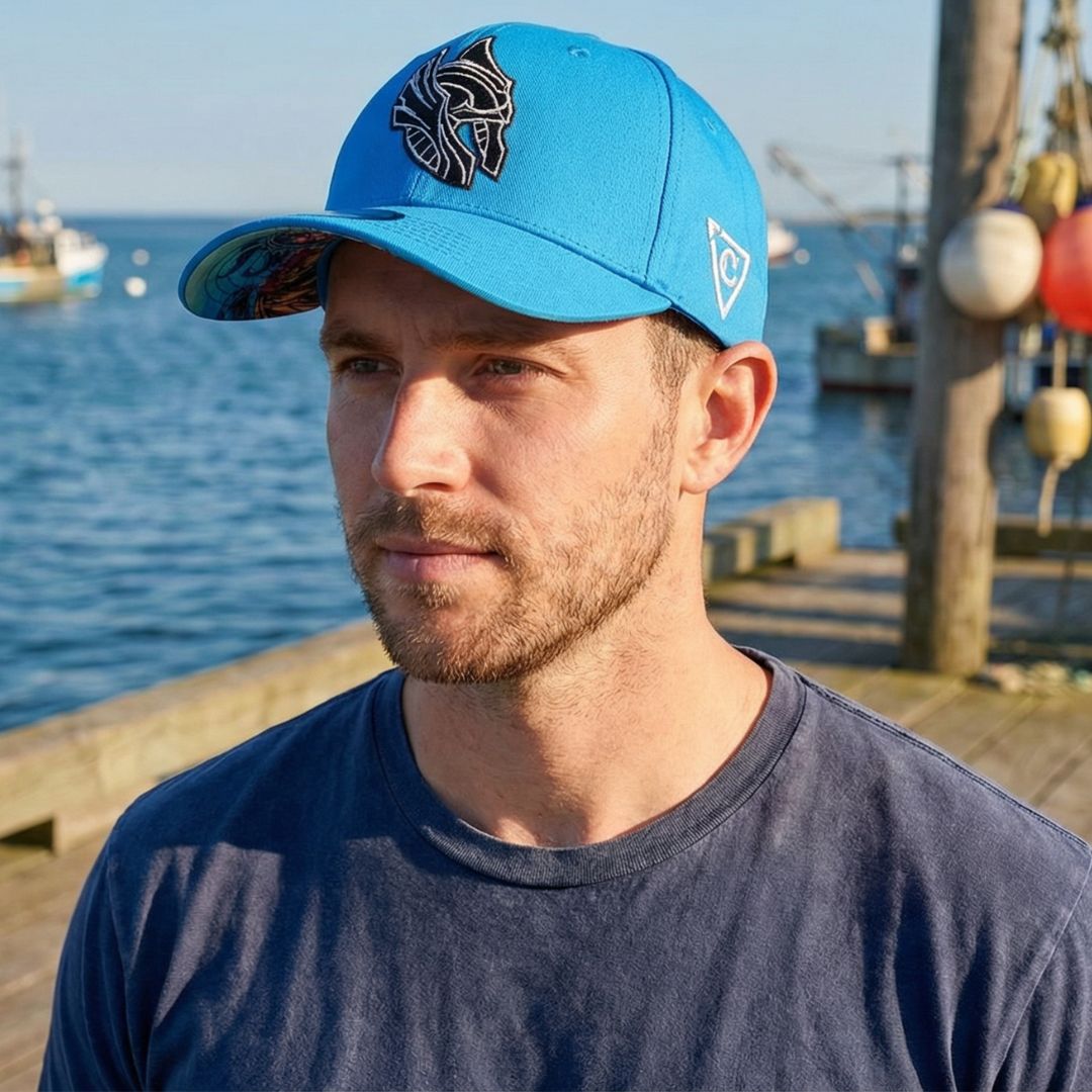 Njord Curved Baseball Cap - Blau