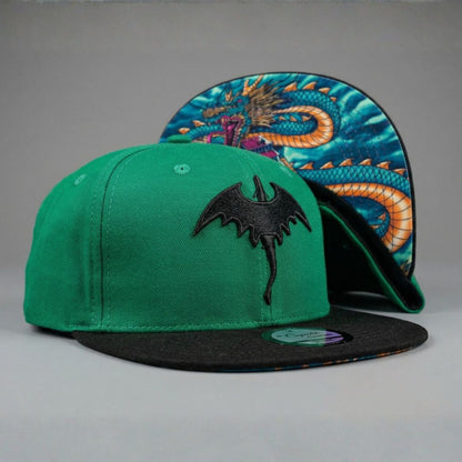 Casquette Snapback Dragon chinois - Vert/Noir