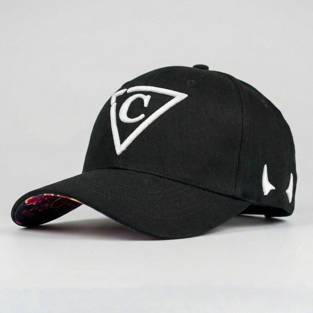 Red Devil Curved Baseball Cap - Black