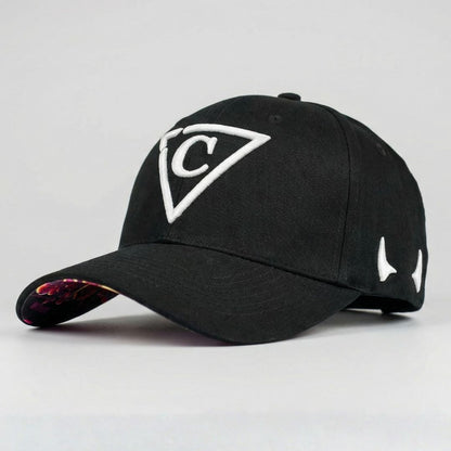 Red Devil Curved Baseball Cap - Black