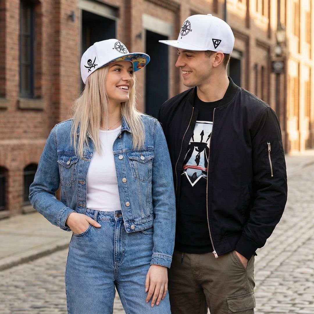 Treasure Map Snapback - White
