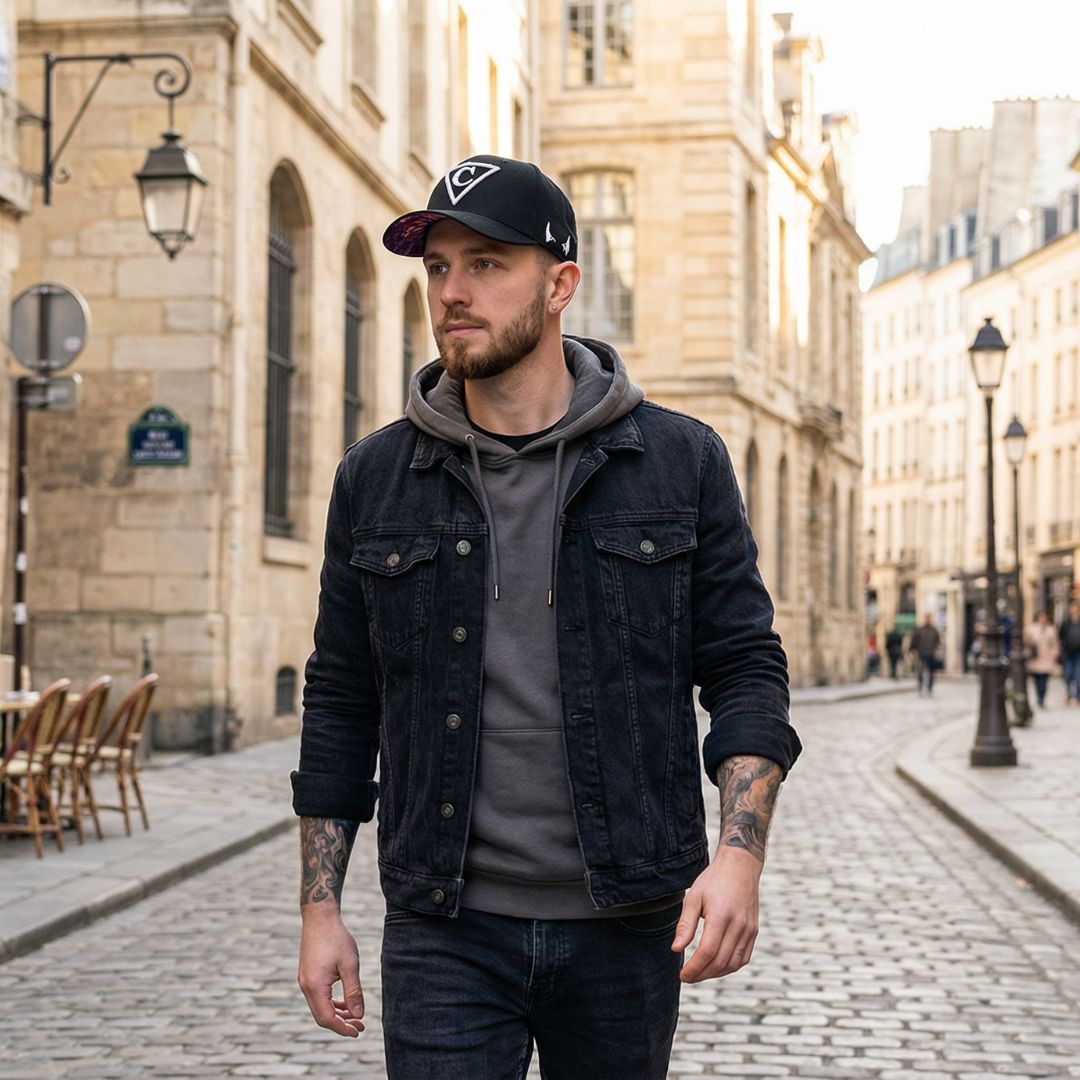 Red Devil Curved Baseball Cap - Black