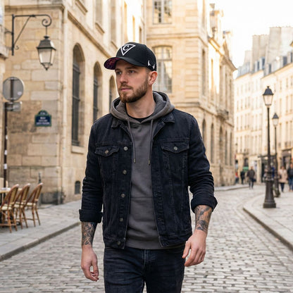 Red Devil Curved Baseball Cap - Black