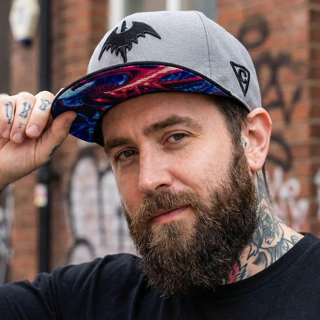 Fire Dragon Snapback - Grau/Schwarz