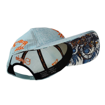 Casquette Trucker Robot Poseidon - Coton épais bleu clair