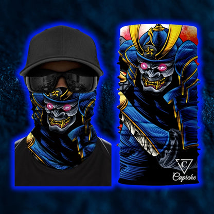 Blue Samurai Biker Mask - Blue - Capiche Caps Biker Mask