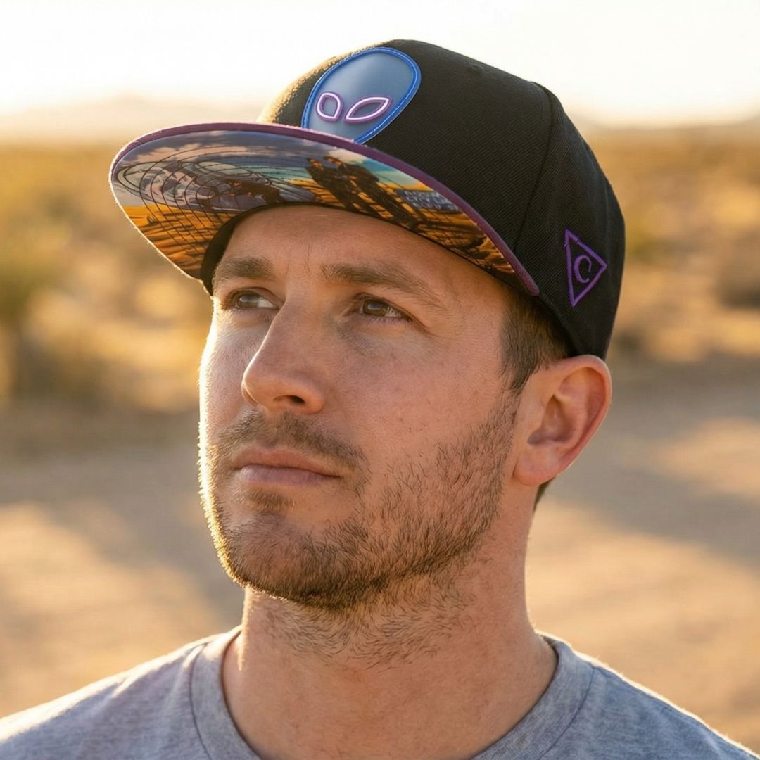 Snapback UFO Crash - czarna/fioletowa i przezroczysta guma 