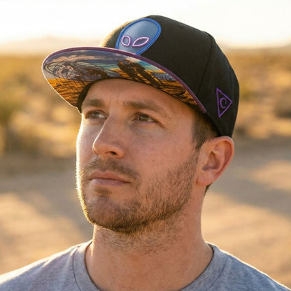 Snapback UFO Crash - czarna/fioletowa i przezroczysta guma 