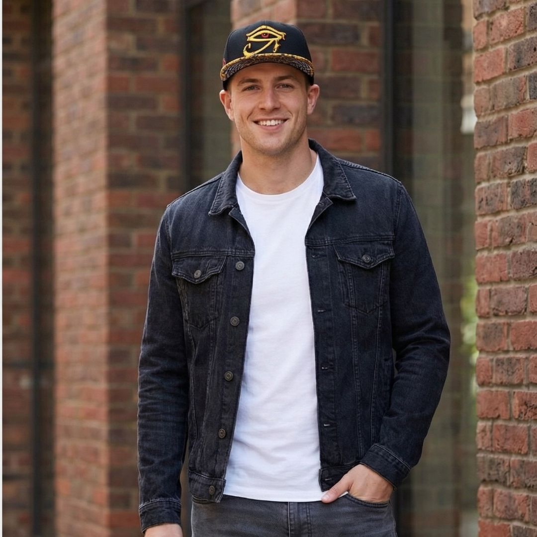 Robot Horus Snapback - Black/Yellow Egyptian Pattern