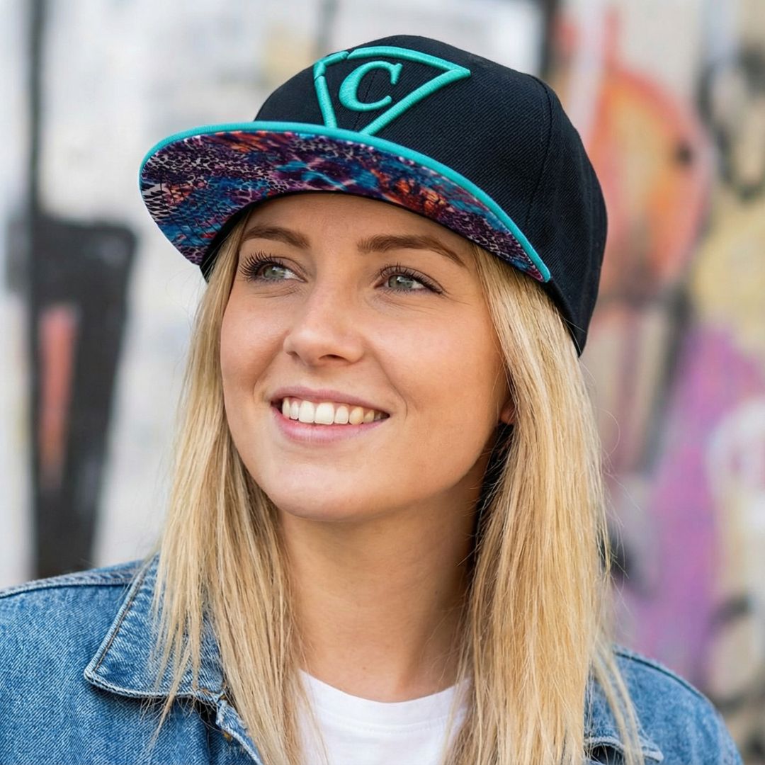 Snapback Animix - Czarny/Aqua