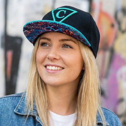 Snapback Animix - Czarny/Aqua