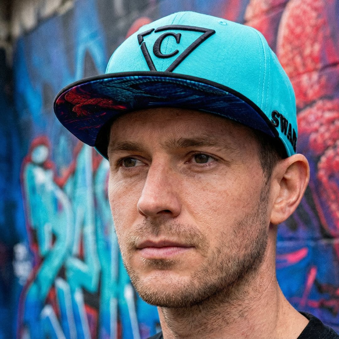 Krokodyl Snapback - niebieski/czarny