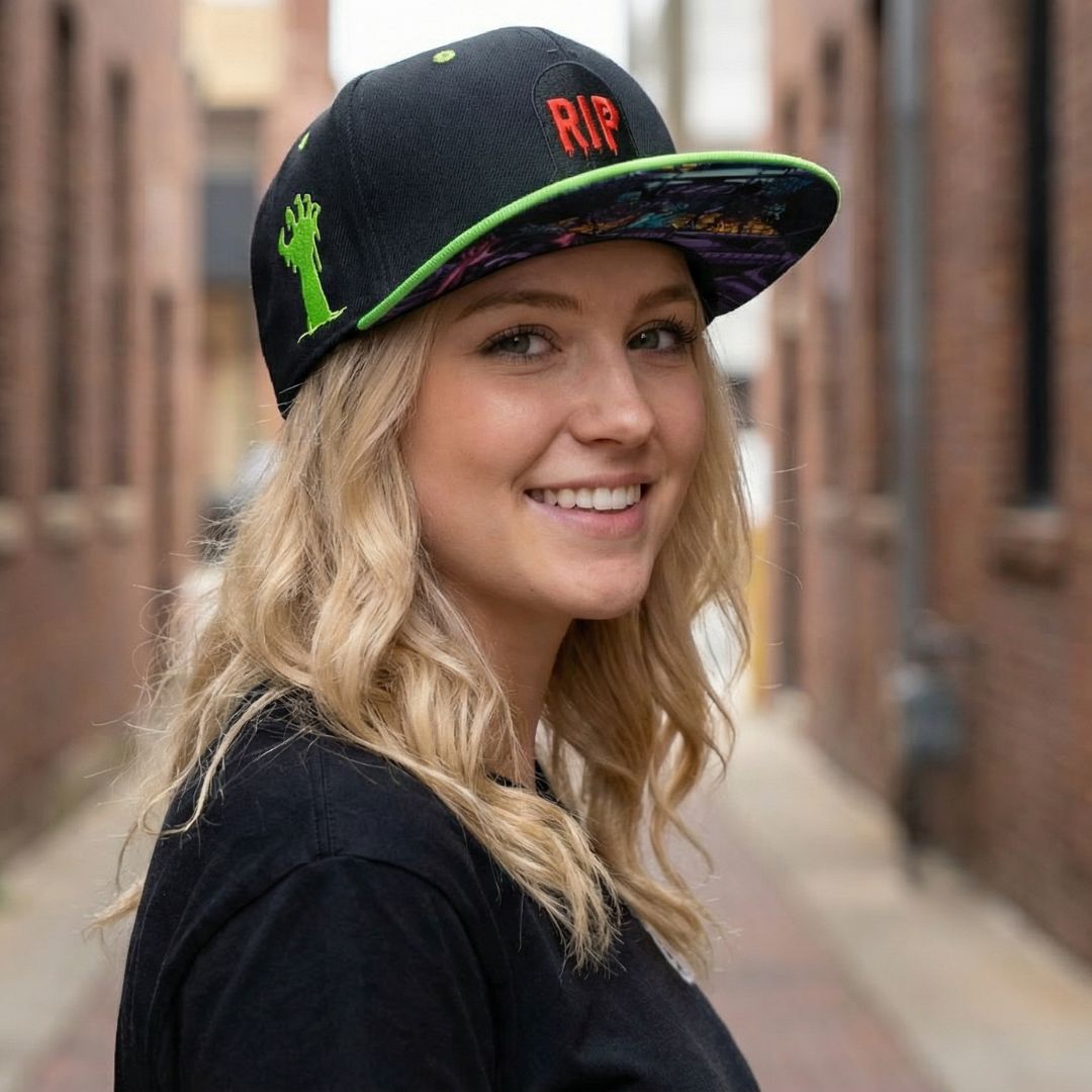 Zombie Attack Snapback - Black/Neon Green