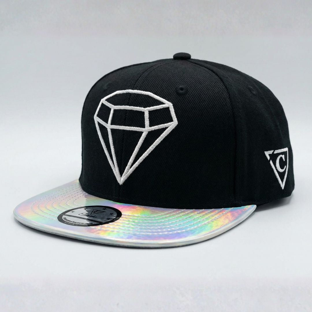Diamante transparente - Negra / Plata holográfico