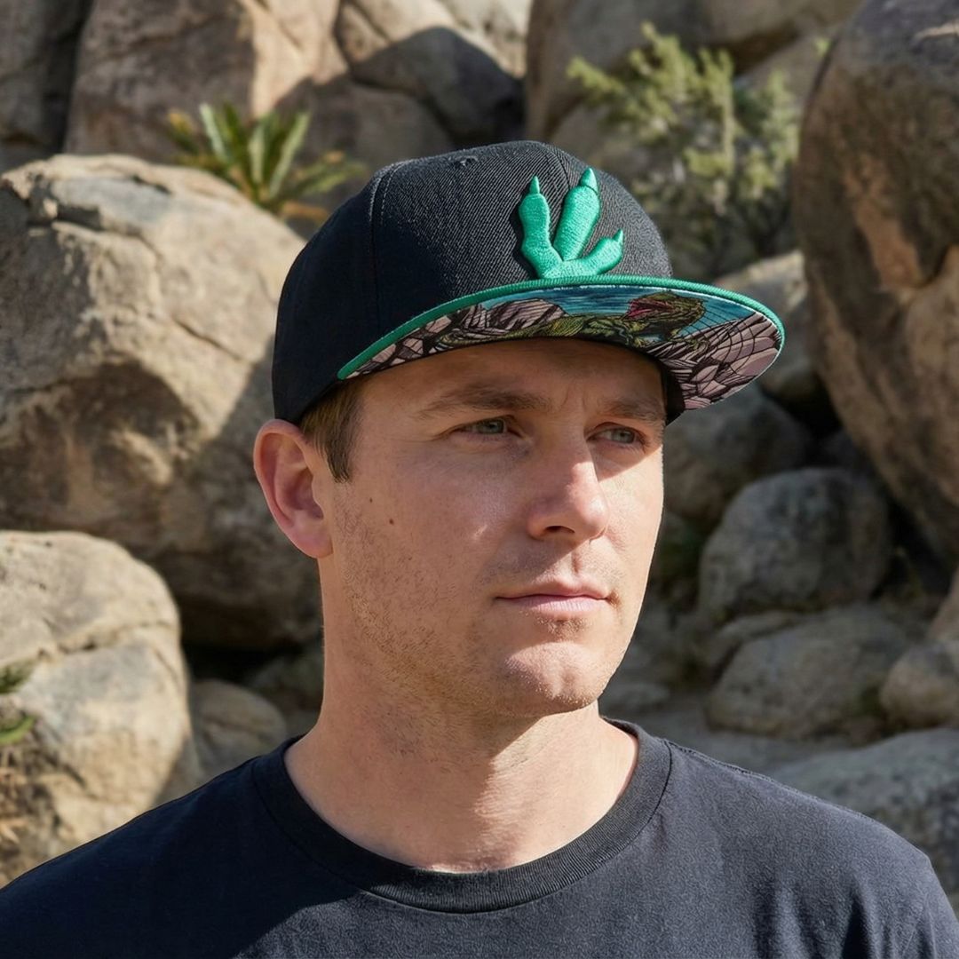 T-rex Snapback - Zwart/Groen