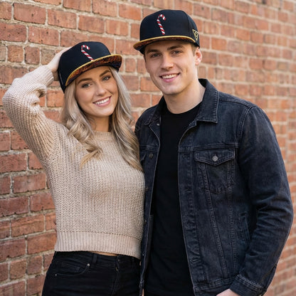Holiday Feast Snapback - Black/Gold Glitter