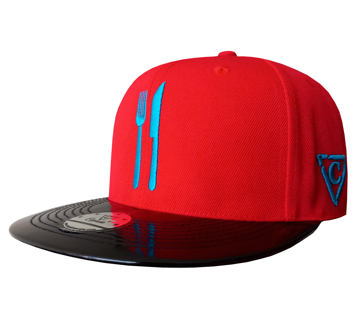 Dinner Time Snapback - Red/Black Metallic - Capiche Caps Black