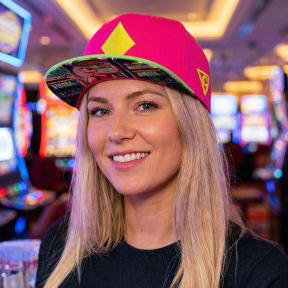 Casquette Snapback Jackpot - Vert fluo/Rose fluo