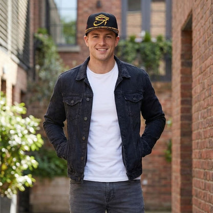 Robot Horus Snapback - Black/Yellow Egyptian Pattern