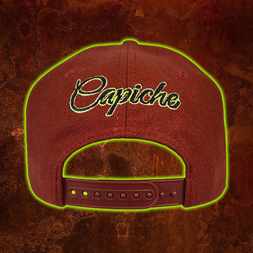 They're Coming Snapback - Rust Red Felt Fabric