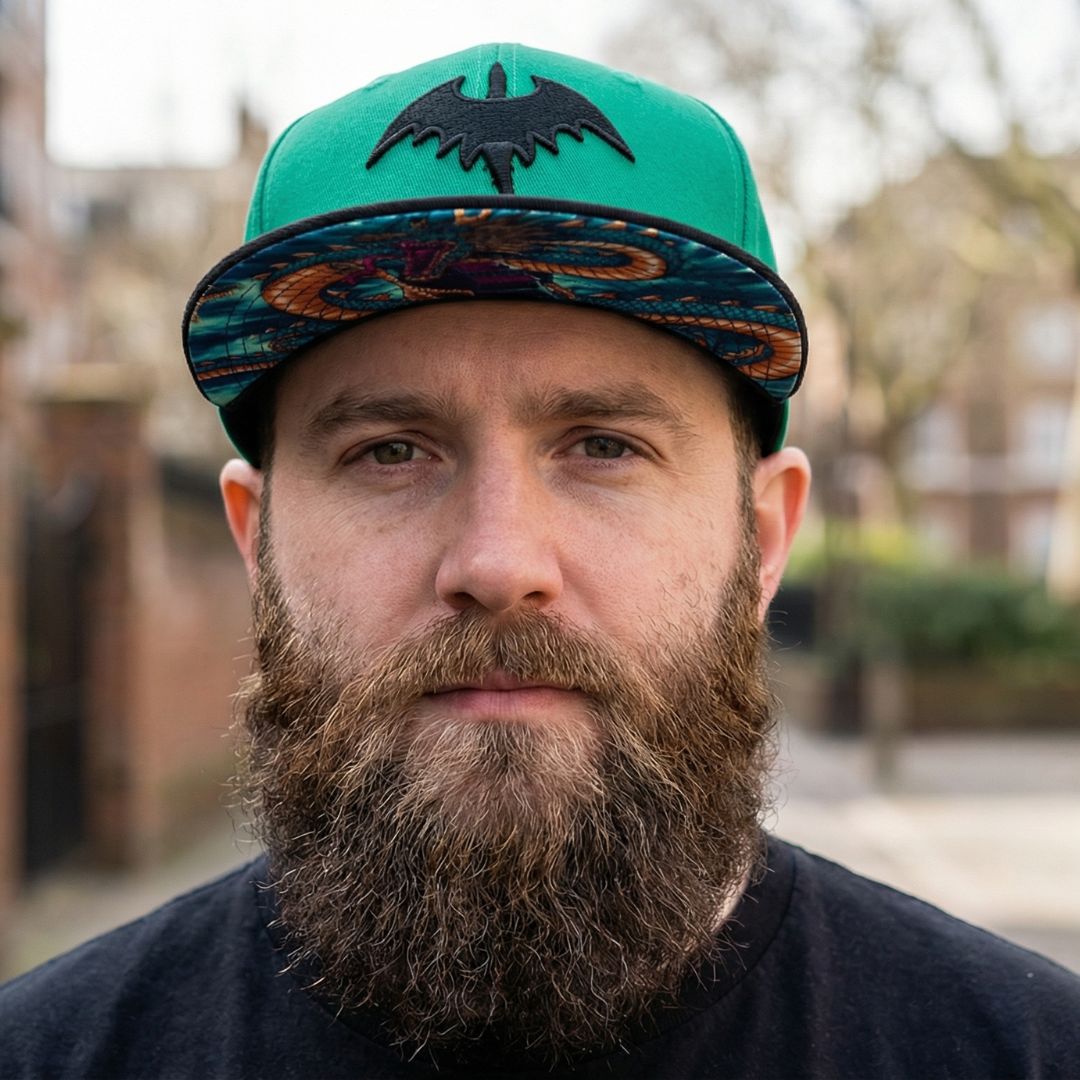 Casquette Snapback Dragon chinois - Vert/Noir