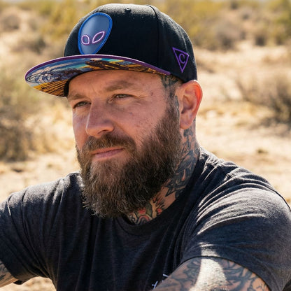Snapback UFO Crash - czarna/fioletowa i przezroczysta guma 