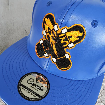 Ride With Us Snapback - Blue Artificial Leather