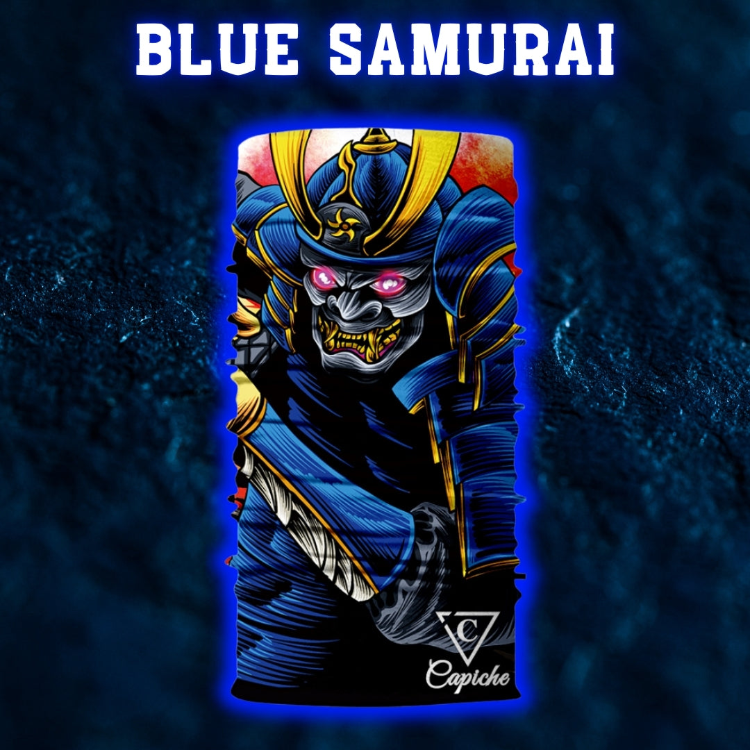 Blue Samurai Biker Mask - Blue - Capiche Caps Biker Mask