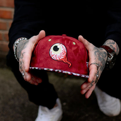 LIMITED EDITION Monster Vision Snapback - Red Suede with Eyes
